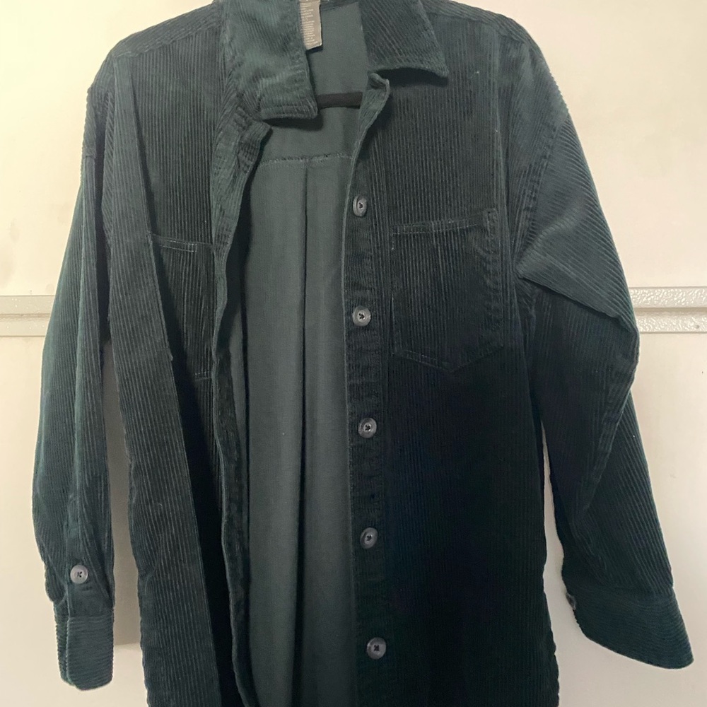 Matty M Men's Dark Green Corduroy Shirt Jacket